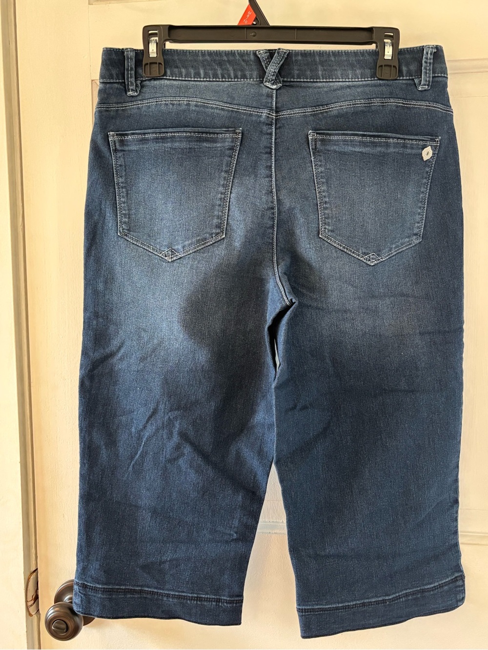 Democracy Dark Blue Stretch Denim Bermuda Shorts - Picture 2 of 4